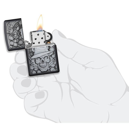 499 ZIPPO Зажигалка ZIPPO Gambling Skull с покрытием Black Matte фото 5