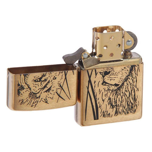 499 ZIPPO ЗажигалкаProud Lion Brushed Brass фото 5