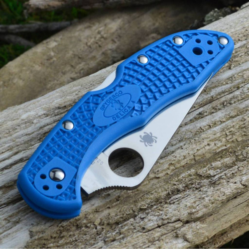 Складной нож Spyderco Delica 4 Flat Ground - 11FPBL фото 10