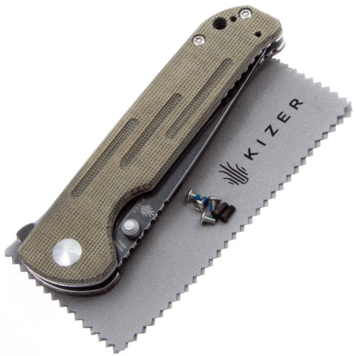 Складной нож Kizer Justice Blackwash Serrated фото 3